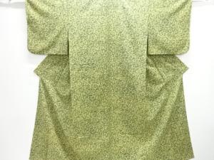 アンティーク　花唐草模様上代紬単衣着物